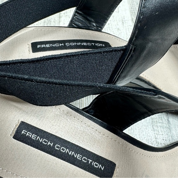 French Connection Classic Black Block Heel Sandals - Picture 7 of 9